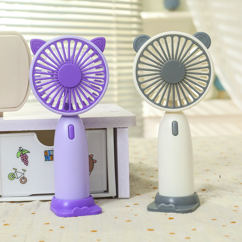 Portable Mini Handheld Fan for Women USB Rechargeable Quiet Operation Cute Cat Ears Design