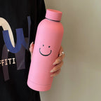 Insulated Stainless Steel Water Bottle for Women with Smiley Face Design Double Vacuum Flask