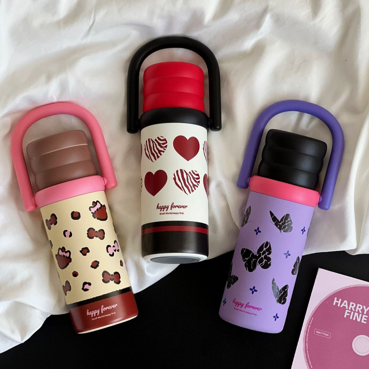 Ladies Insulated Water Bottle with Handle BPA-Free Plastic Hot Cold Drink Container