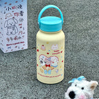 Women’s Insulated Stainless Steel Water Bottle with Cat Design Lightweight and Portable