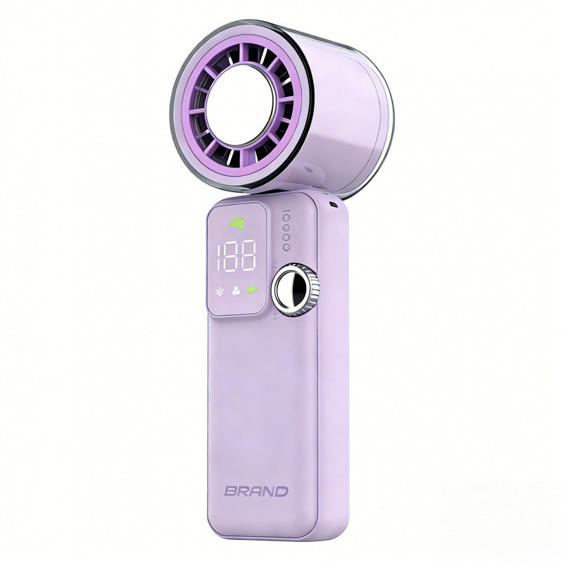 Portable USB Rechargeable Fan with Digital Display Adjustable Speed Compact and Lightweight