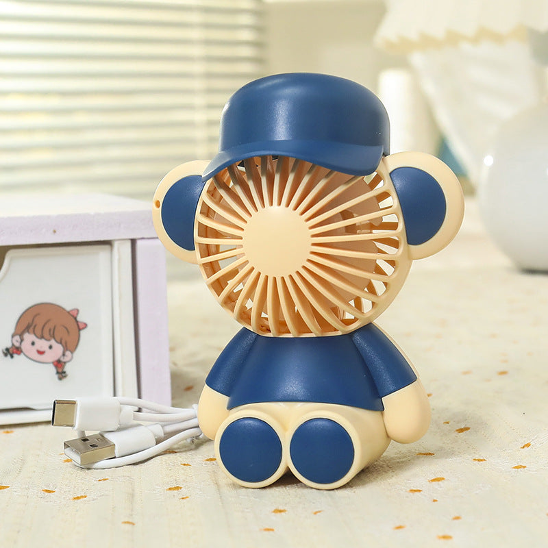 Portable Handheld Fan Monkey Design USB Rechargeable Lightweight Personal Cooling Fan