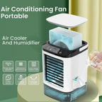 Portable Desktop Evaporative Cooler and Humidifier with Ultrasonic Mist and Ice Chamber