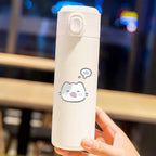 Women's Insulated Water Bottle With Secure Flip-Top Lid Cute Cat Design BPA-Free