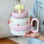 Creative Women's Drinking Bottle with Playful Colorful Design Ergonomic Handle and Secure Lid