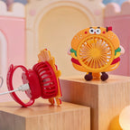 Ladies Portable USB Hand Fan Fun Fries Design Lightweight Rechargeable Personal Cooling Fan