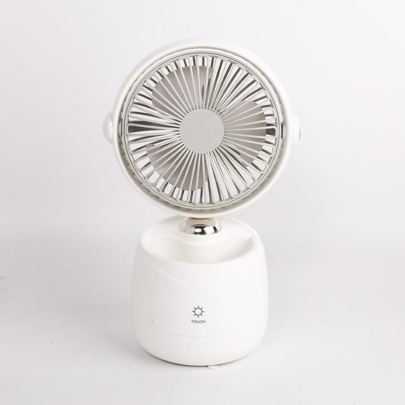 Portable USB Table Fan with Touch Control and LED Light Effect Compact Cooling Fan