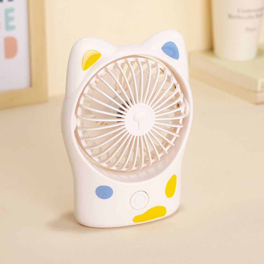 Portable Rechargeable Table Fan Quiet Motor Cat Ear Design USB Charging