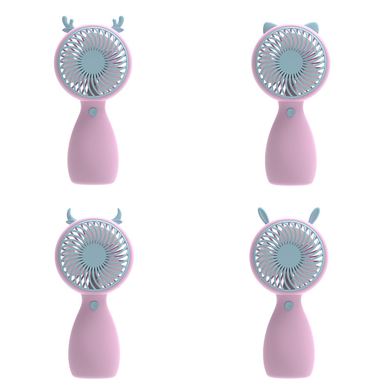 Portable Mini Fan USB Rechargeable Cute Animal Design Lightweight Handheld