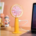 Portable USB Hand Fan for Women with Flexible Tilt and Ergonomic Handle Lightweight Personal Cooling Fan