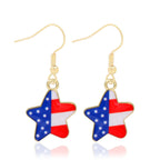 Women's Lightweight Star Earrings Enamel Flag Design Fishhook Closure Zinc Alloy