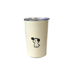 Insulated Ladies Drinking Cup with Dog Design Double Wall Leak-Proof Lid Durable Plastic