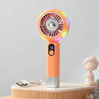 Ladies Portable Hand Fan with LED Display USB Rechargeable Stepless Speed Control Compact Design