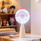 Portable USB Hand Fan with LED Lights Flexible Tilt Lightweight Personal Cooling Device