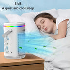 Portable Evaporative Air Cooler USB Powered Compact Personal Fan with Remote and LED Mood Light
