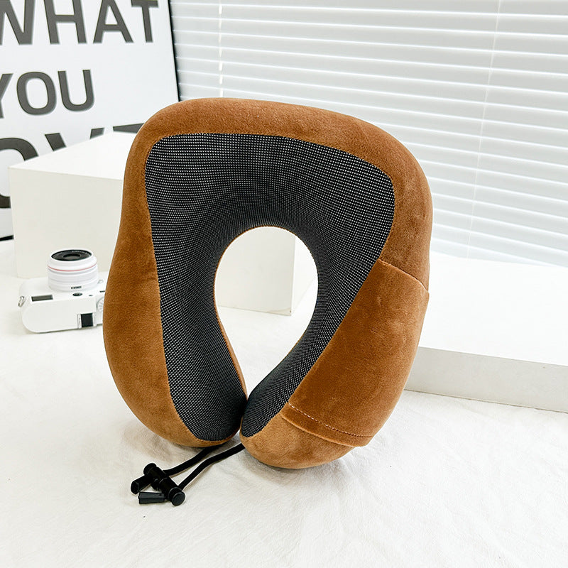 Unisex Memory Foam Travel Neck Pillow with Adjustable Straps and Breathable Cover