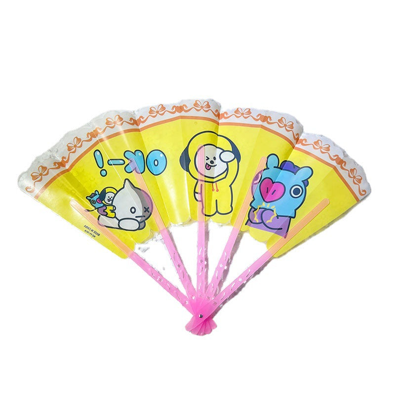 Ladies Handheld Fan Colored Compact Lightweight Cute Design
