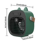 Personal Mist Cooler Fan USB Rechargeable Compact Portable with Adjustable Airflow and Leather Strap
