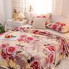 Ladies Fleece Blanket Soft Warm Floral Pattern Cozy Throw Blanket