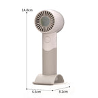 Women's Portable Hand Fan with Integrated Mirror and Stand Compact Quiet