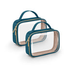 Transparent Cosmetic Bag Set for Women Clear Travel Makeup Organizer with Handle