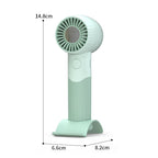 Women's Portable Hand Fan with Integrated Mirror and Stand Compact Quiet