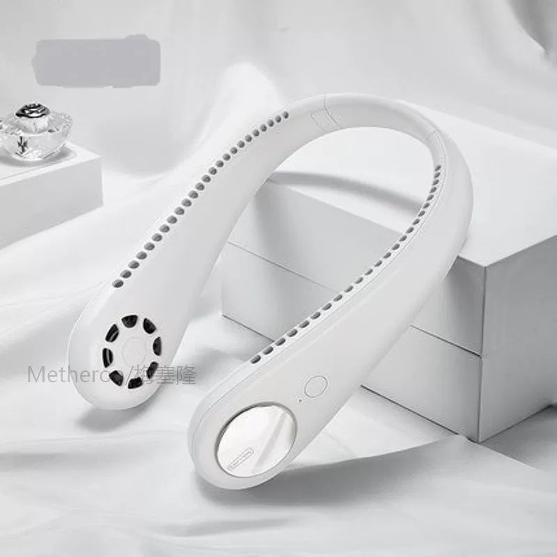 Portable Rechargeable Bladeless Neck Fan Whisper Quiet Hands-Free Adjustable Airflow