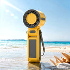 Portable Rechargeable Handheld Cooling Fan with Adjustable Speeds and Built-In Stand