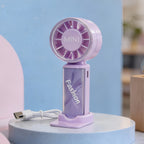 USB Rechargeable Mini Handheld Fan with Adjustable Tilt Head and Removable Stand