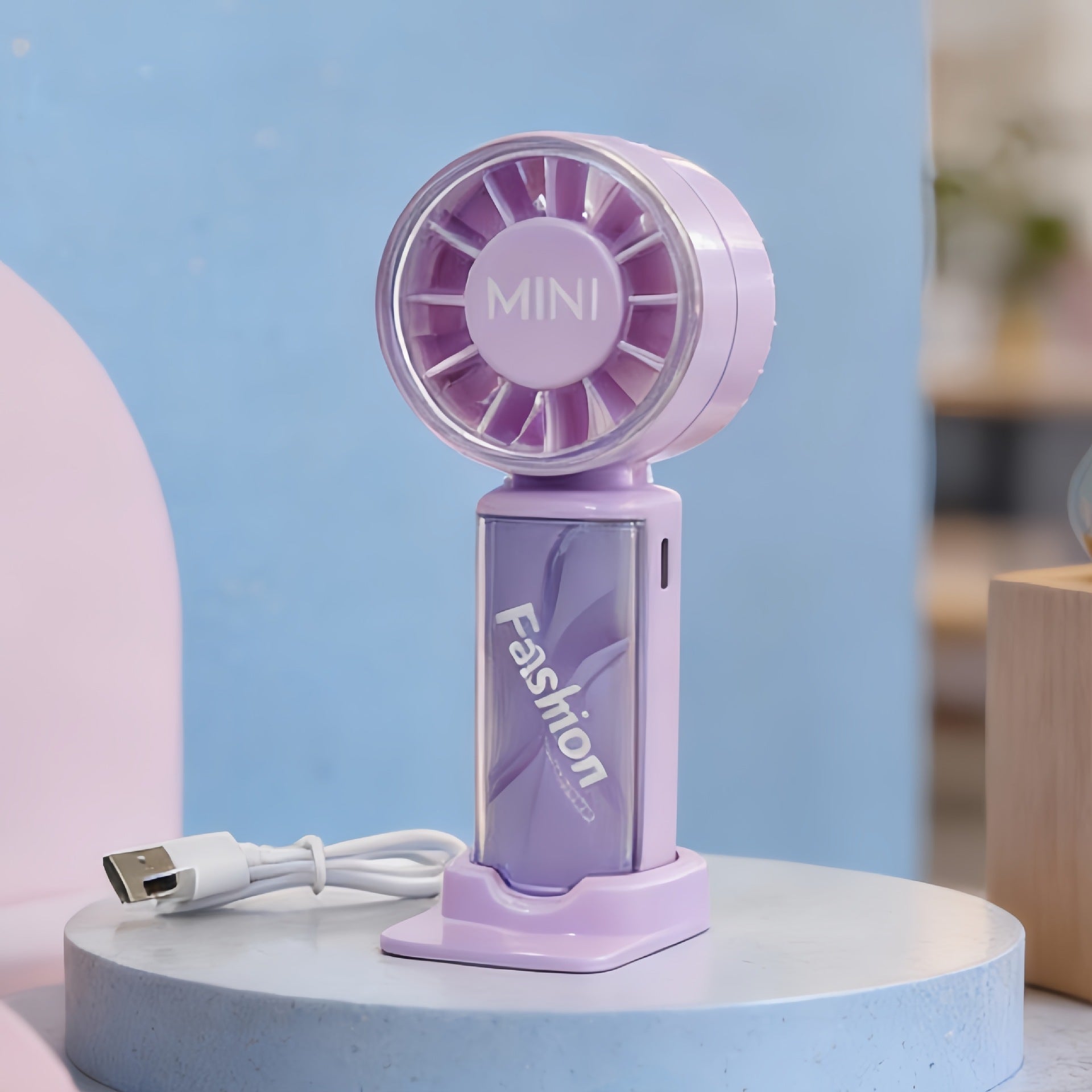 Portable Mini Hand Fan Rechargeable USB Lightweight Compact Adjustable Speed
