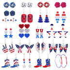 Women's Lightweight Star Earrings Enamel Flag Design Fishhook Closure Zinc Alloy