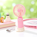 Rechargeable Handheld Fan Compact Foldable Stand Quiet Motor Portable USB Fan