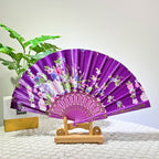 Ladies Folding Fan Floral Design Lightweight Portable Handheld Fan