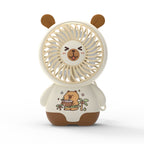 Portable Mini Fan Cute Bear Design Rechargeable Battery Powered for Women