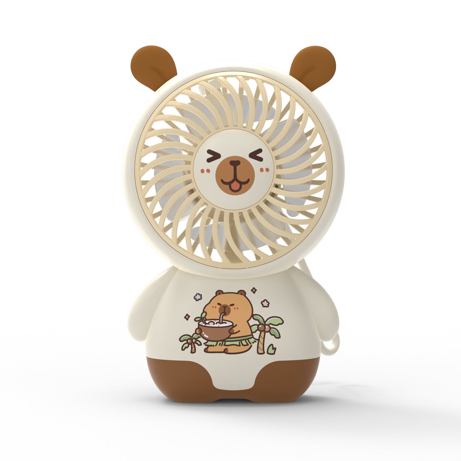 Portable Mini Fan Cute Bear Design Rechargeable Battery Powered for Women