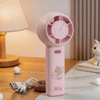 Women's Portable Handheld Fan Cute Animal Design USB Rechargeable Lightweight Compact