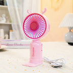 Portable USB Mini Fan with Folding Stand and LED Night Light Quiet Desk Fan