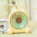 Portable Hand Fan USB Rechargeable Cute Animal Design Compact Lightweight Cooling Fan for Women