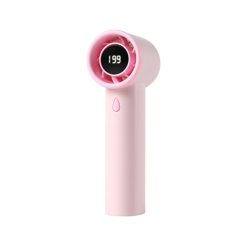 Portable Hand Fan with Digital Speed Display USB Rechargeable Lightweight