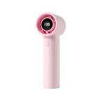 Women's Portable Hand Fan with Digital Display and Adjustable Speed Battery Operated