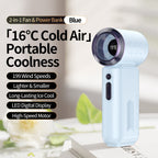 Portable Cooling Fan with Power Bank Adjustable Speeds Lightweight Compact
