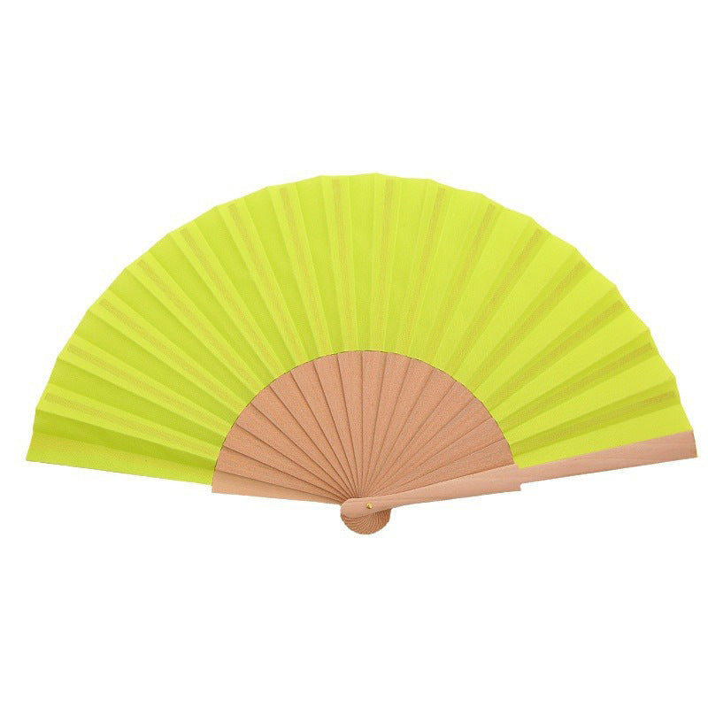 Ladies Elegant Hand Fan Lightweight Fabric Artistic Pleat Pattern Portable