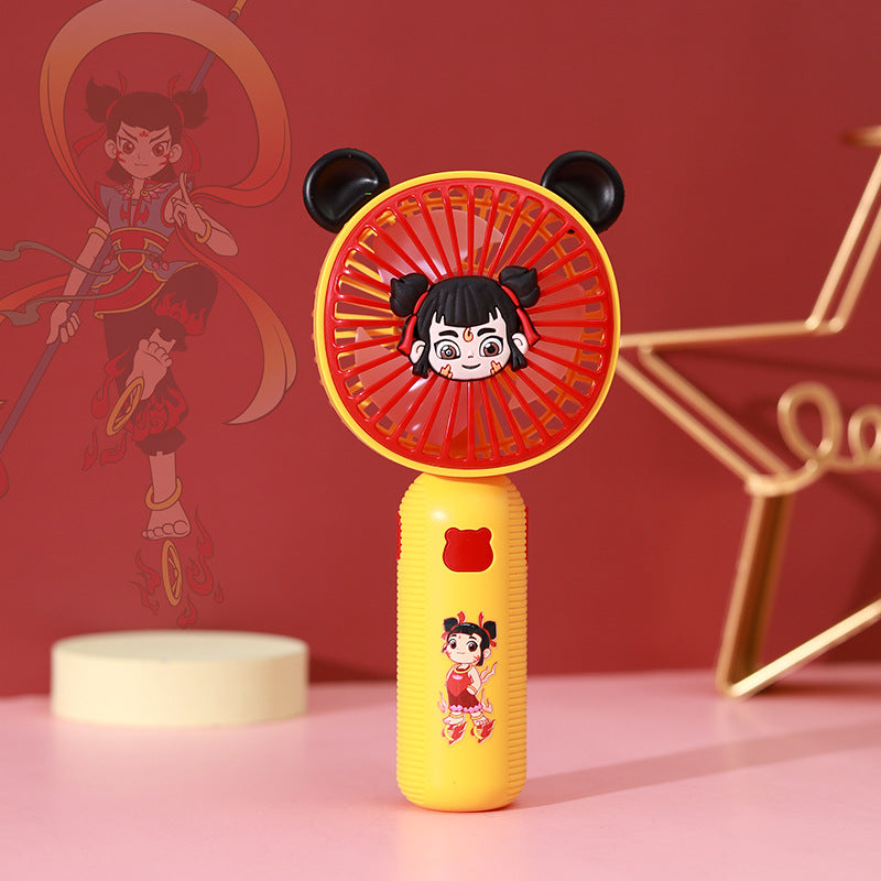 Portable USB Handheld Fan with Cartoon Design Lightweight and Rechargeable
