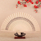 Women's Handcrafted Bamboo Fan Elegant Portable Folding Fan for Weddings and Festivals