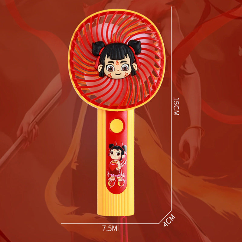 Women’s Portable Handheld Fan Lightweight Cute Cartoon Design Adjustable Battery Powered