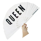 Women's Colorful Folding Fan with Sturdy Plastic Ribs 64cm Lightweight Portable