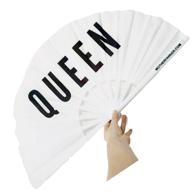 Women's Colorful Folding Fan with Sturdy Plastic Ribs 64cm Lightweight Portable