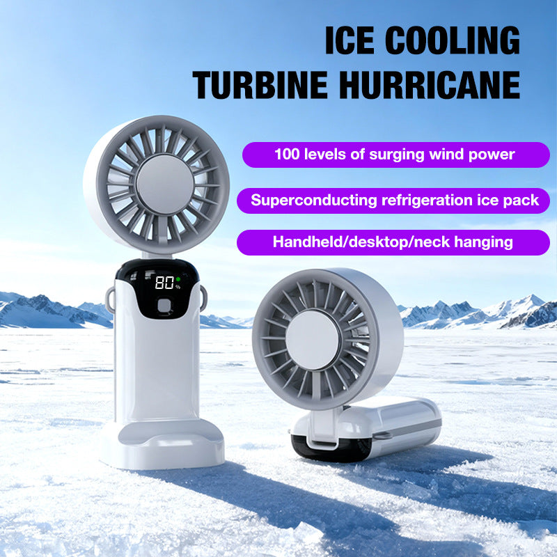 Portable Battery Fan with Digital Display Adjustable Speed Lightweight Compact