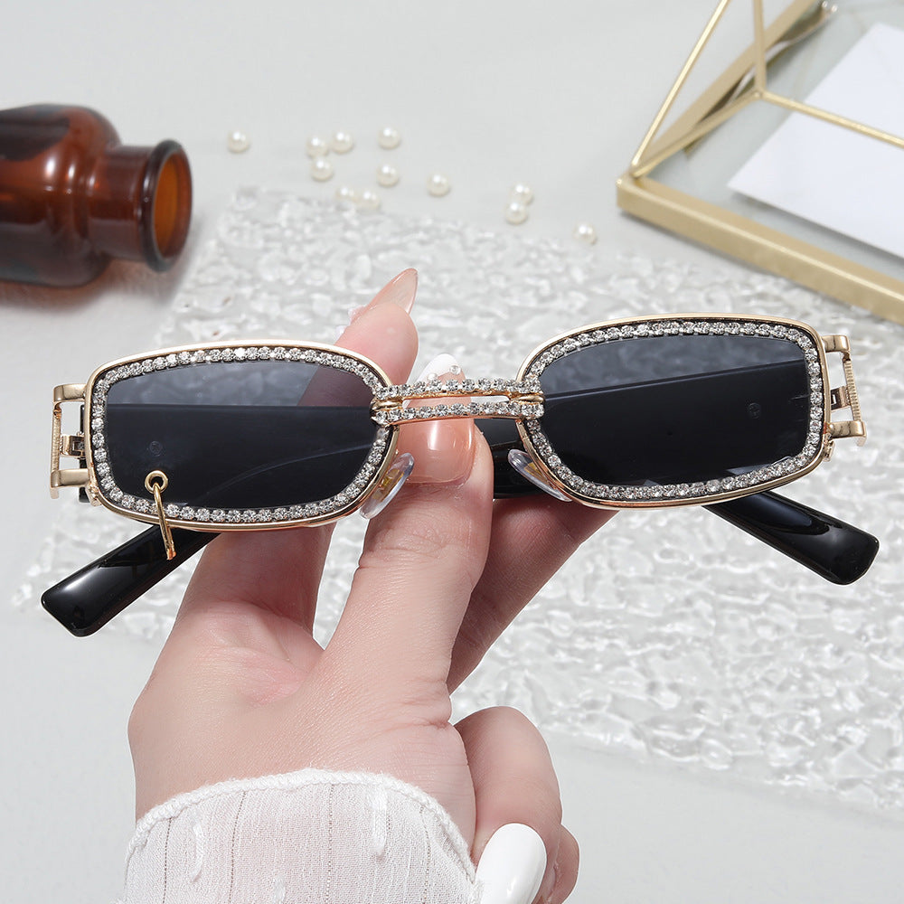 Women's Sunglasses Crystal Frame Sparkling Metallic UV Protection Stylish Fashion Eyewear