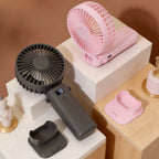 Portable USB Fan with LED Display Rechargeable Compact Personal Cooling Fan for Women
